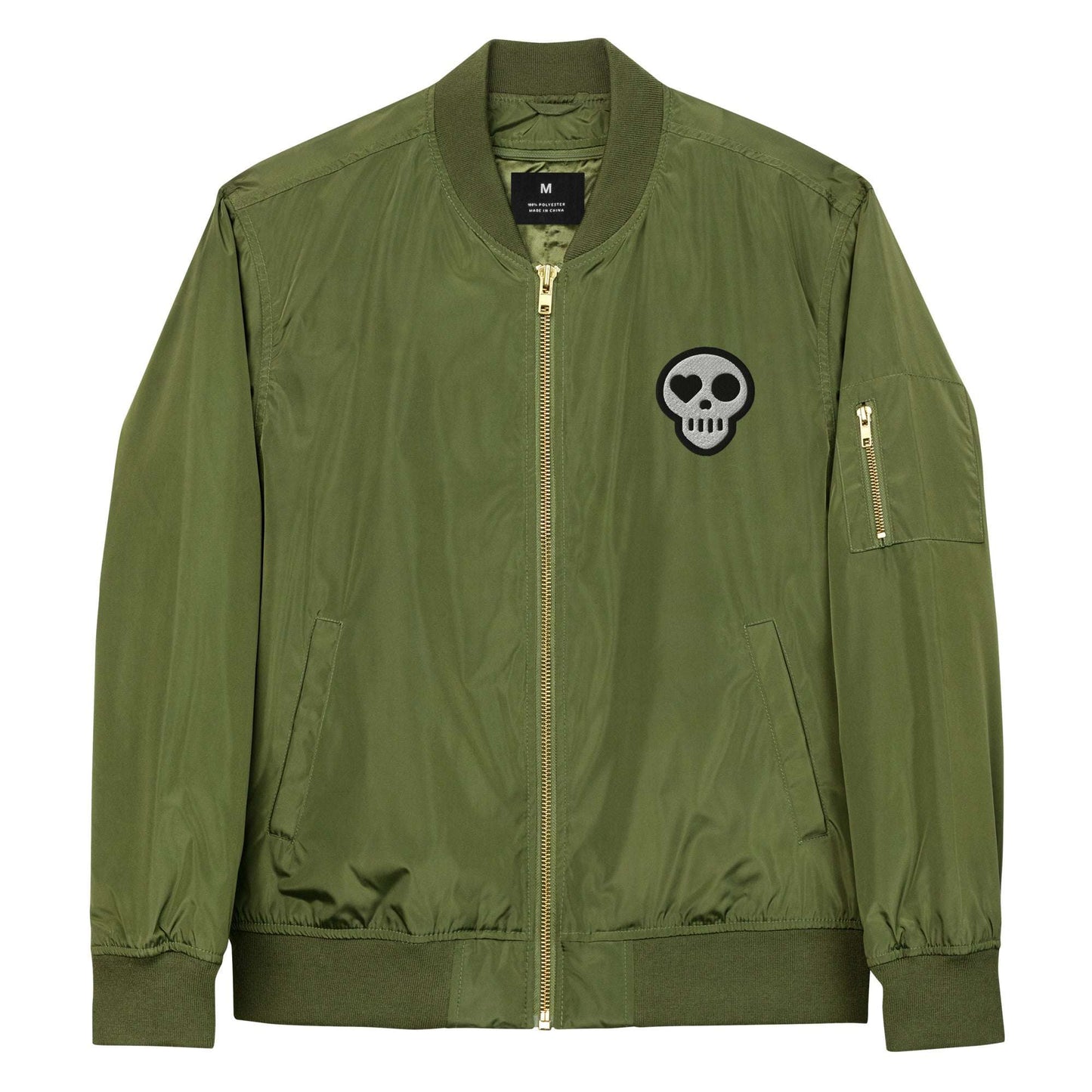 A Army / XS unisex_Revenant Bomber from Phobea with a heart eye skull logo