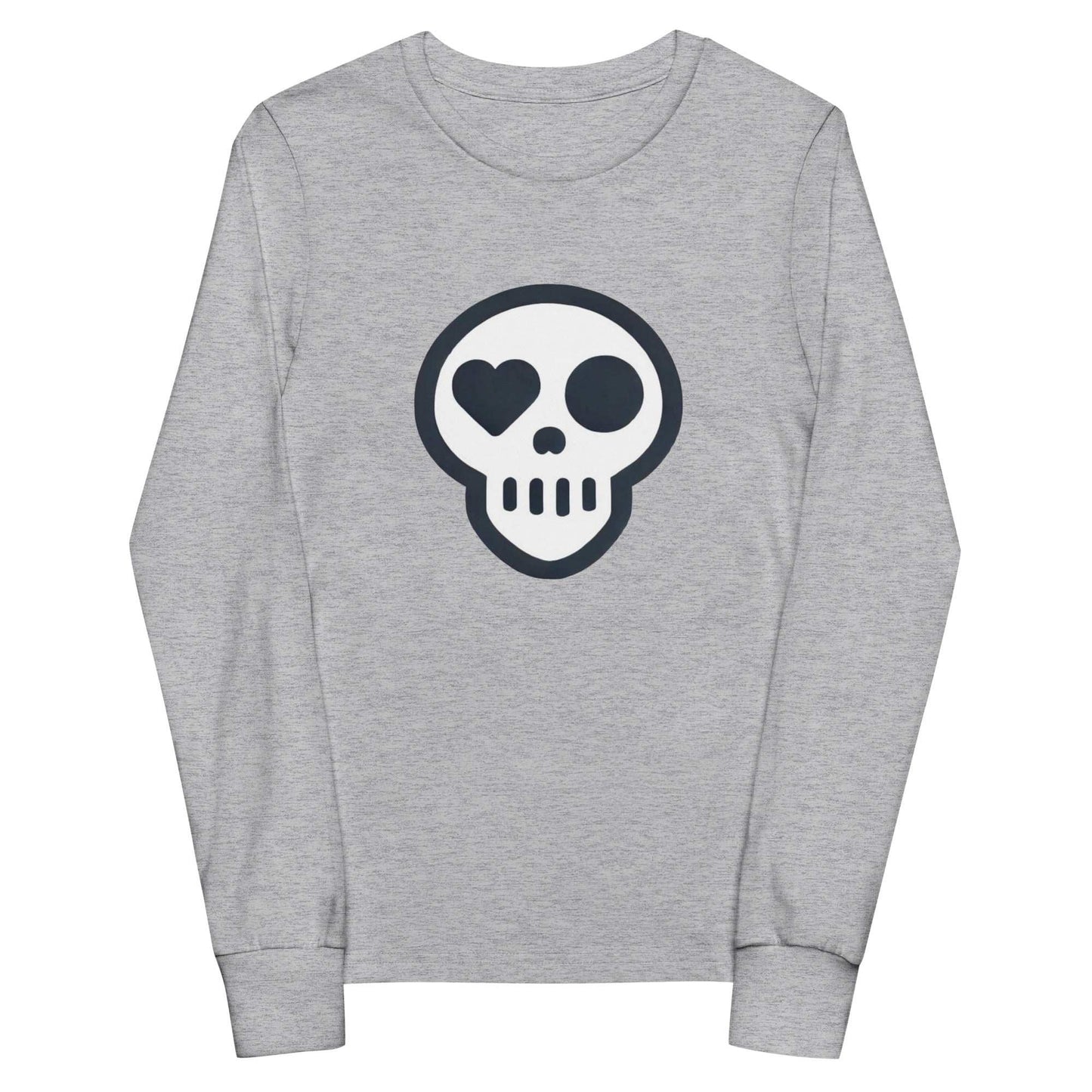 A Athletic Heather / S youth_Foresight Tee from Phobea with a heart eye skull logo