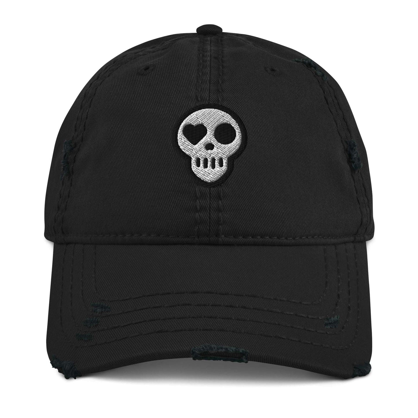 A Black Hats - Requiem Cap from Phobea with a heart eye skull logo