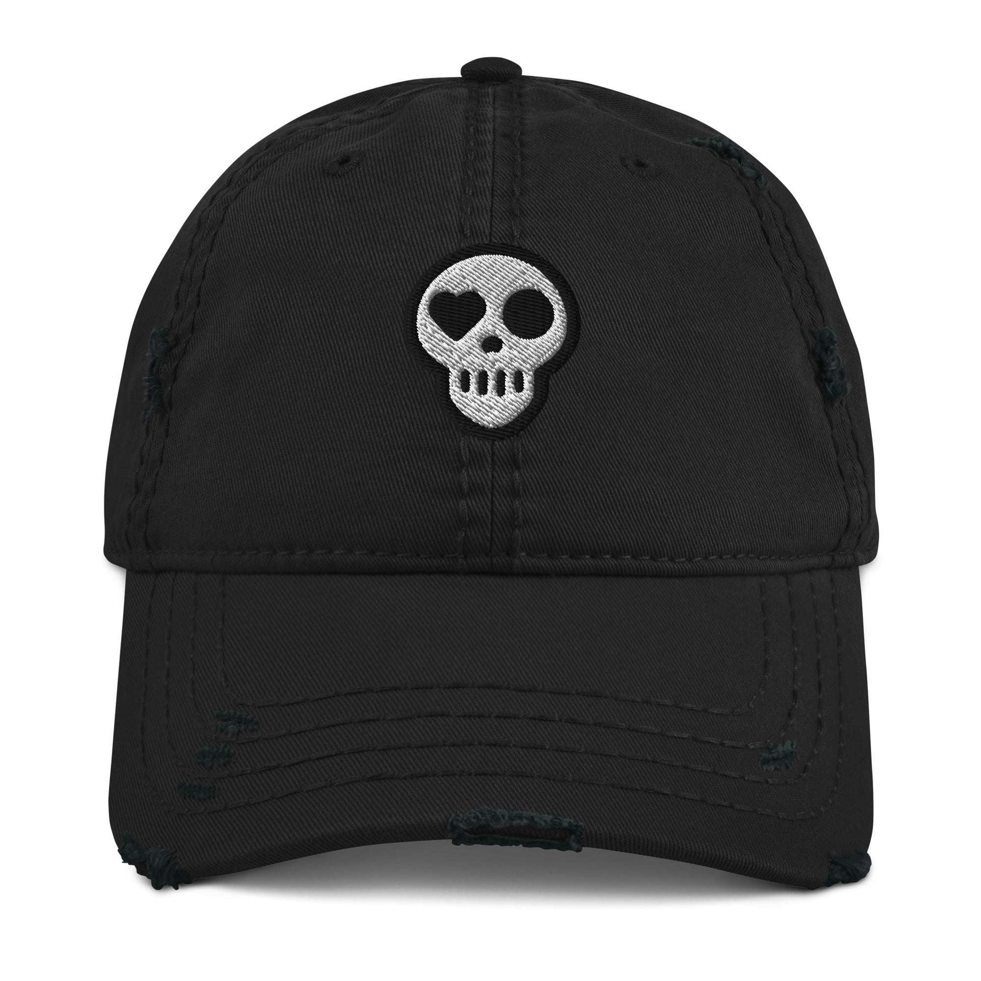 A Black Hats - Requiem Cap from Phobea with a heart eye skull logo