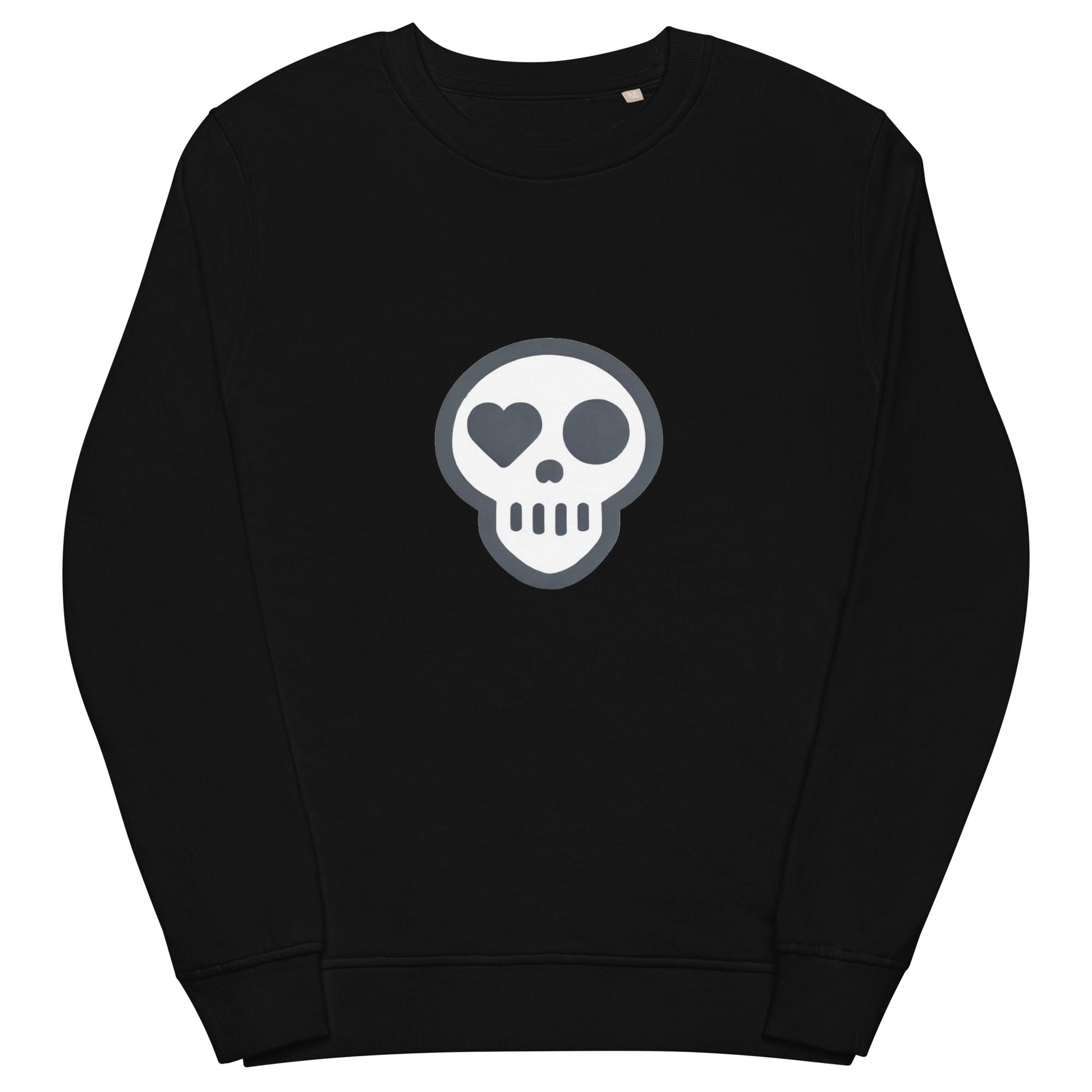 A Black / S unisex_Evermore Crew from Phobea with a heart eye skull logo