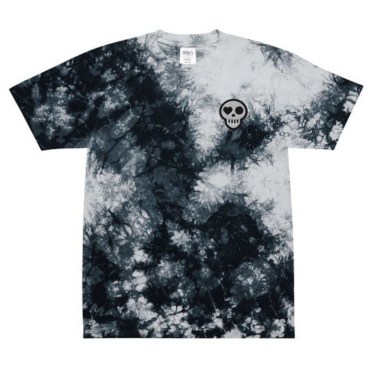 A Black / White / S unisex_Eclipse Tee from Phobea with a heart eye skull logo