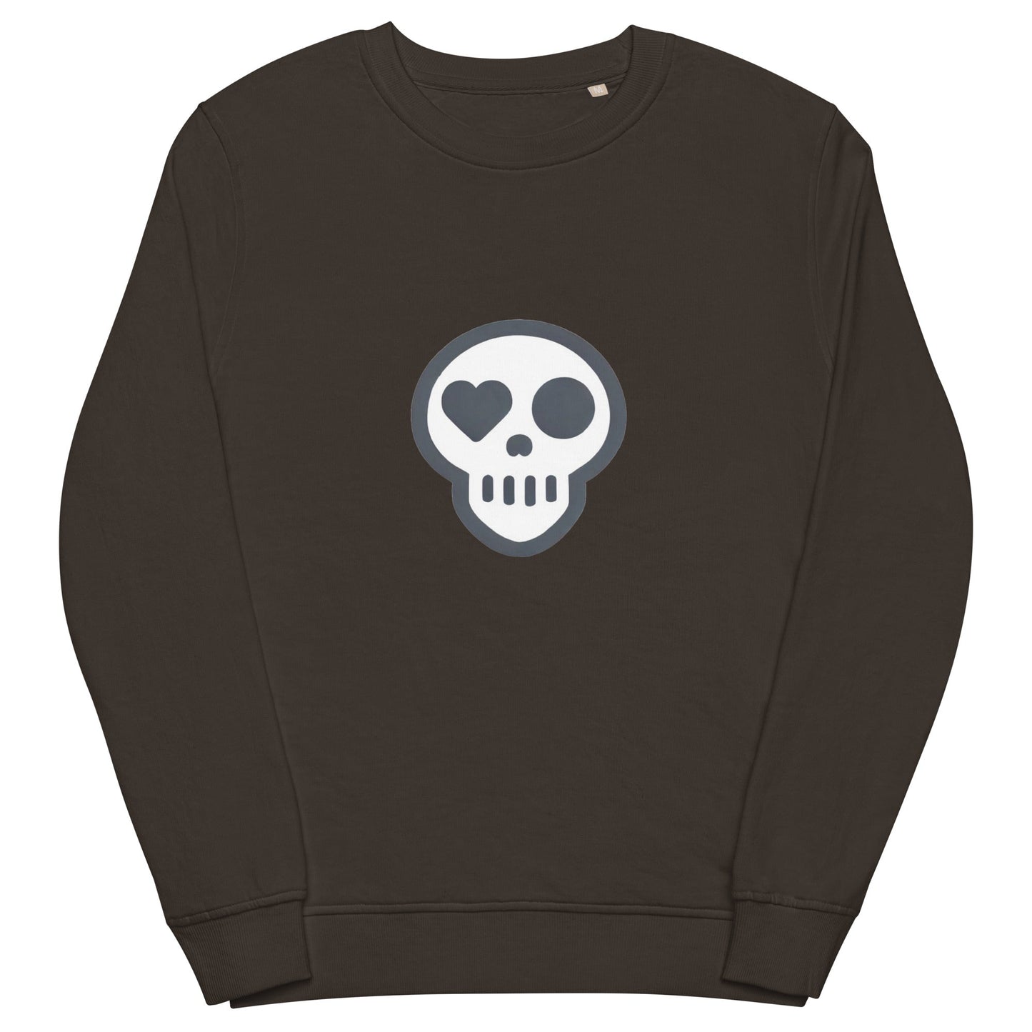 A Deep Charcoal Grey / S unisex_Evermore Crew from Phobea with a heart eye skull logo