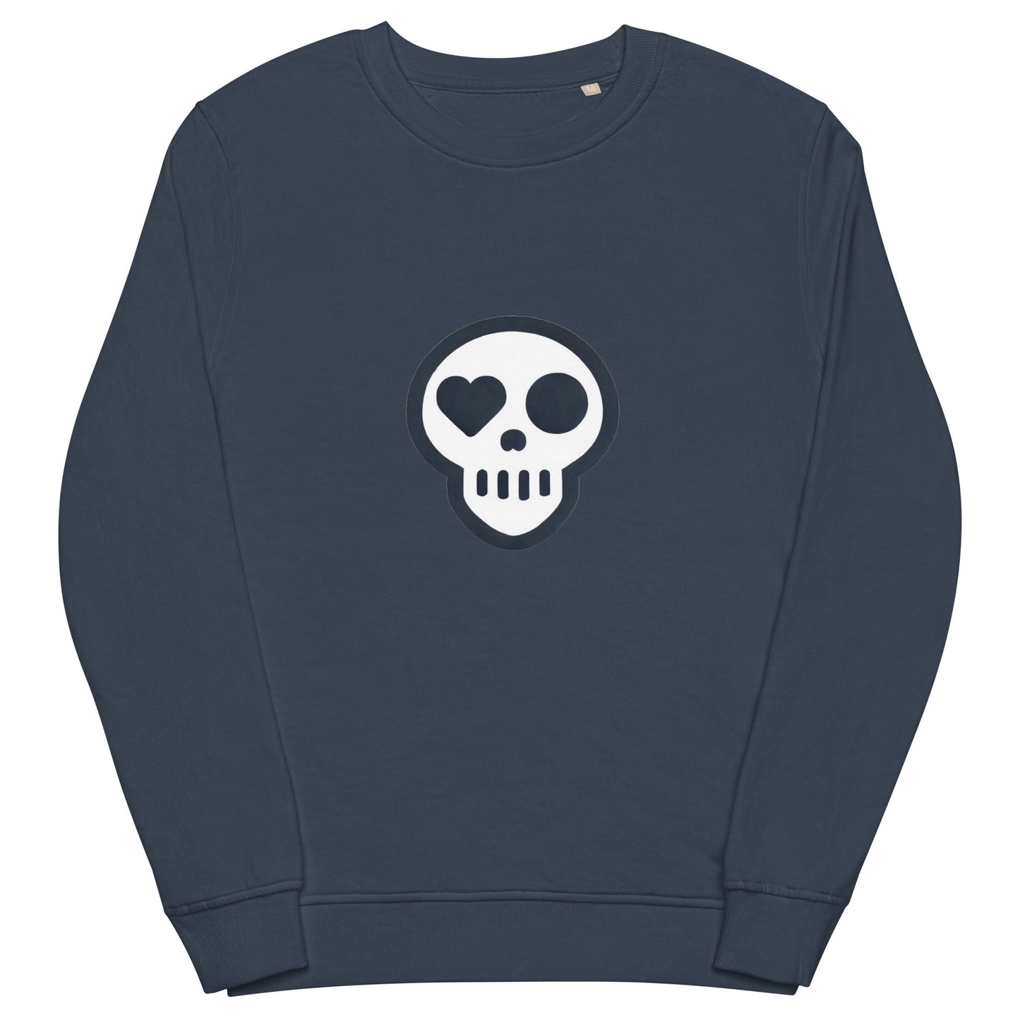 A French Navy / S unisex_Evermore Crew from Phobea with a heart eye skull logo