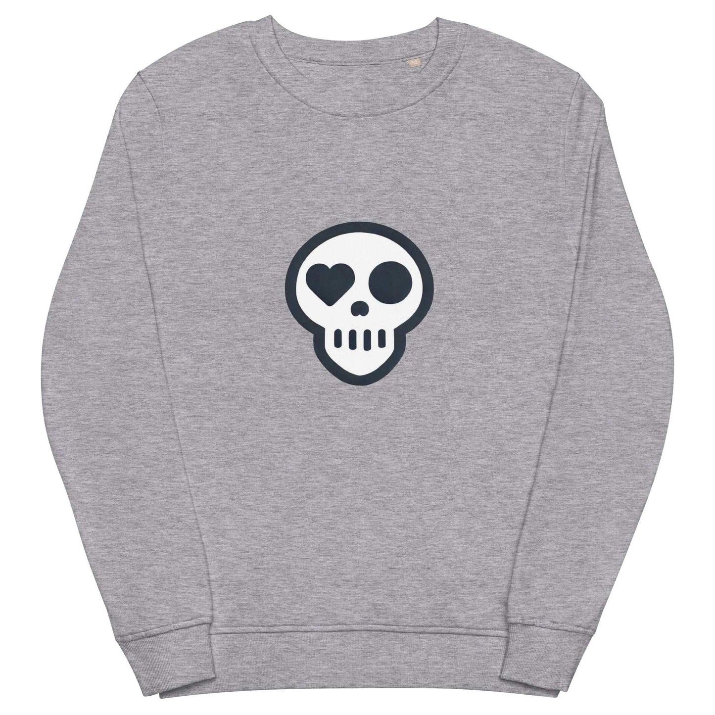 A Grey Melange / S unisex_Evermore Crew from Phobea with a heart eye skull logo