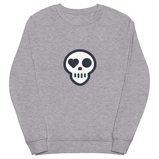 A Grey Melange / S unisex_Evermore Crew from Phobea with a heart eye skull logo