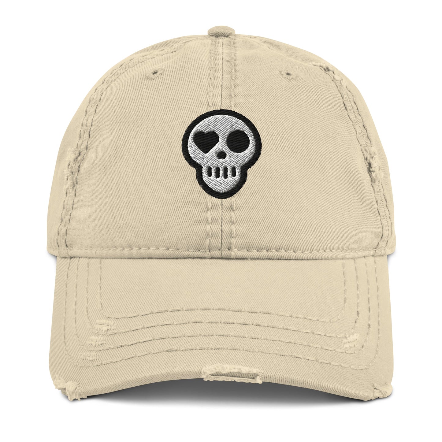 A hats_requiem cap from Phobea with a heart eye skull logo