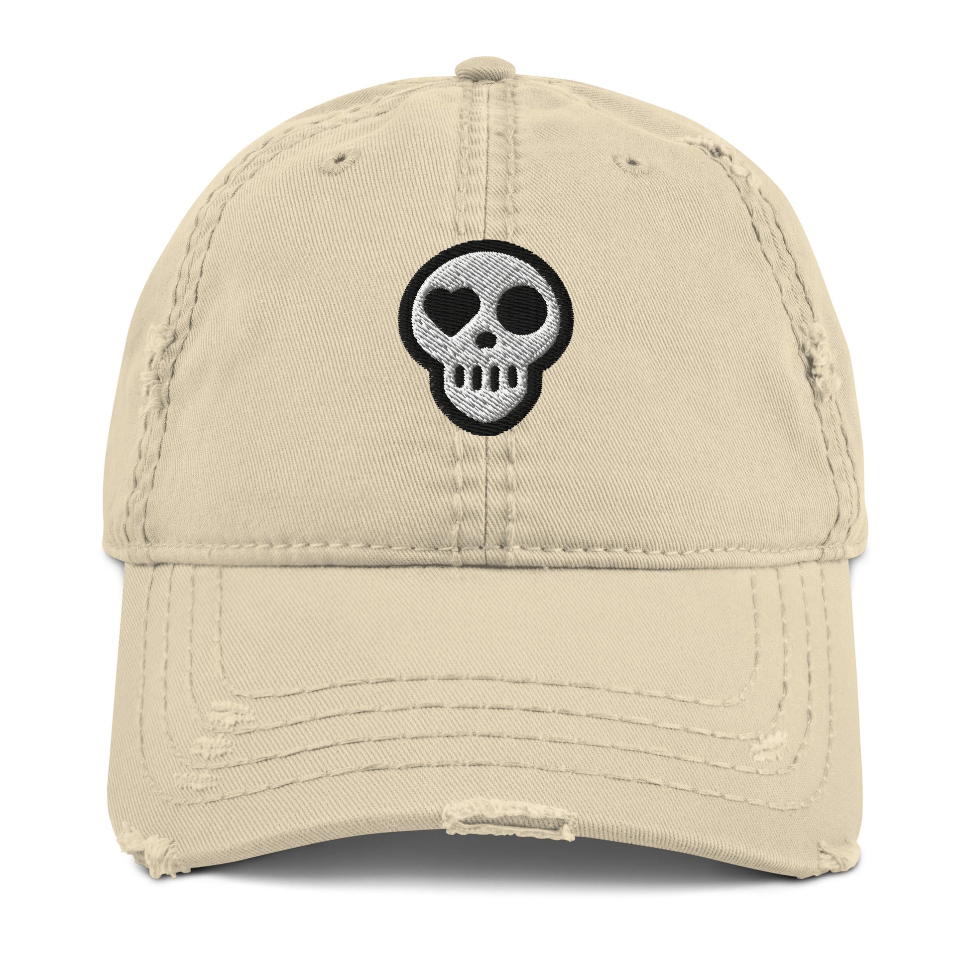 A hats_requiem cap from Phobea with a heart eye skull logo