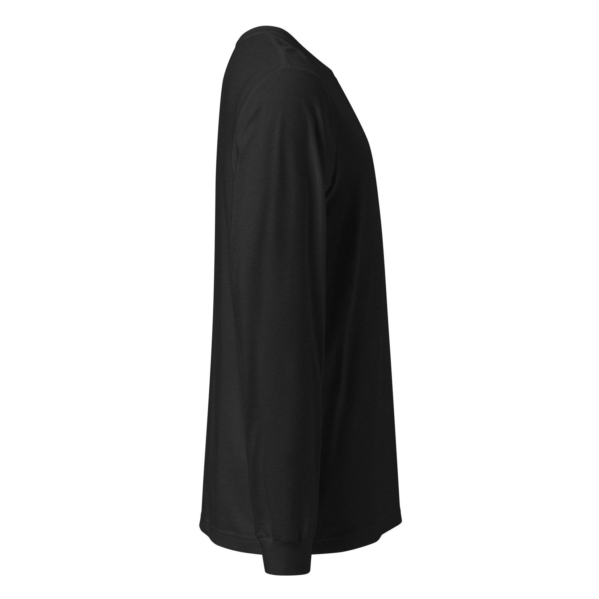 A unisex_no_i_tee_longsleeve from Phobea with a heart eye skull logo