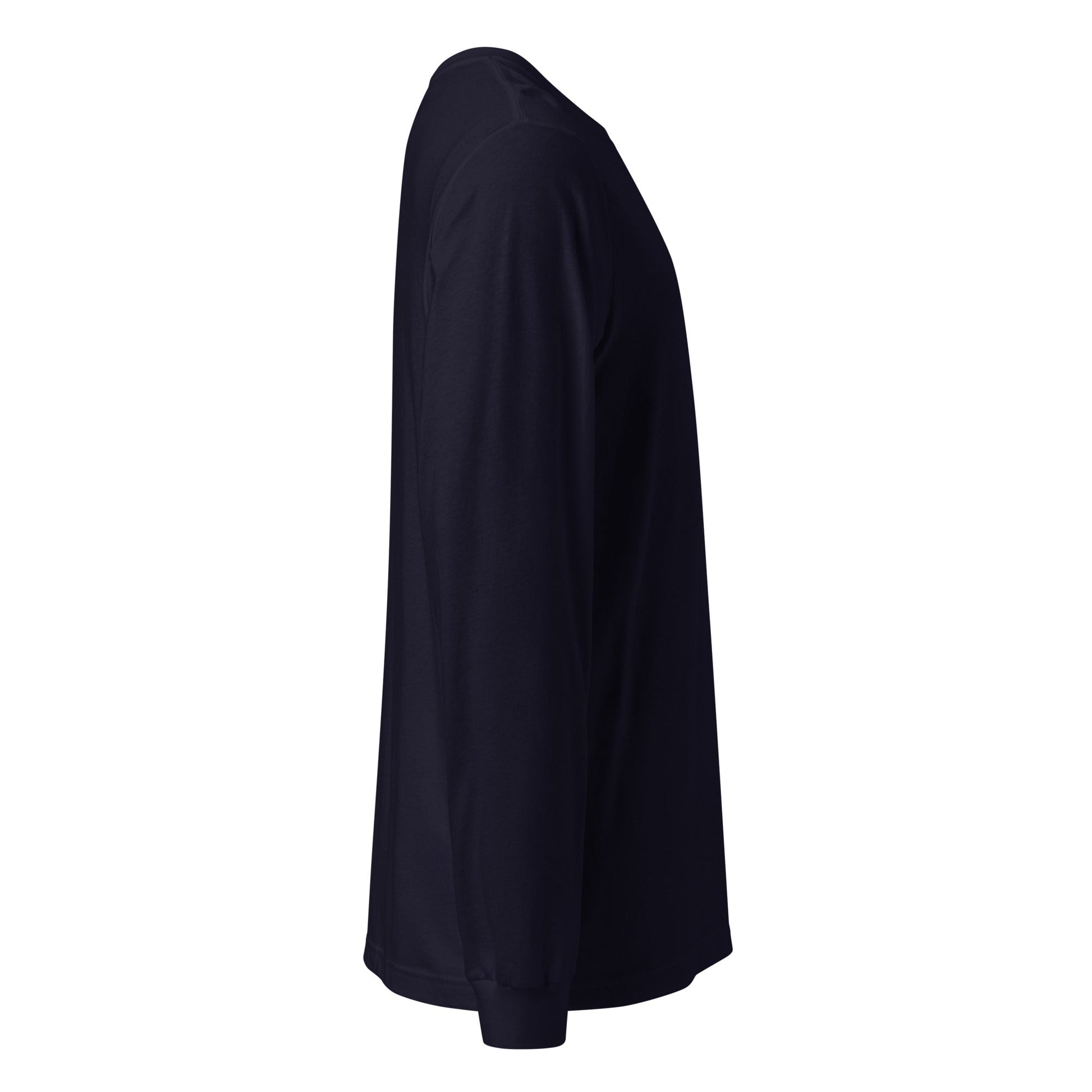 A unisex_no_i_tee_longsleeve from Phobea with a heart eye skull logo