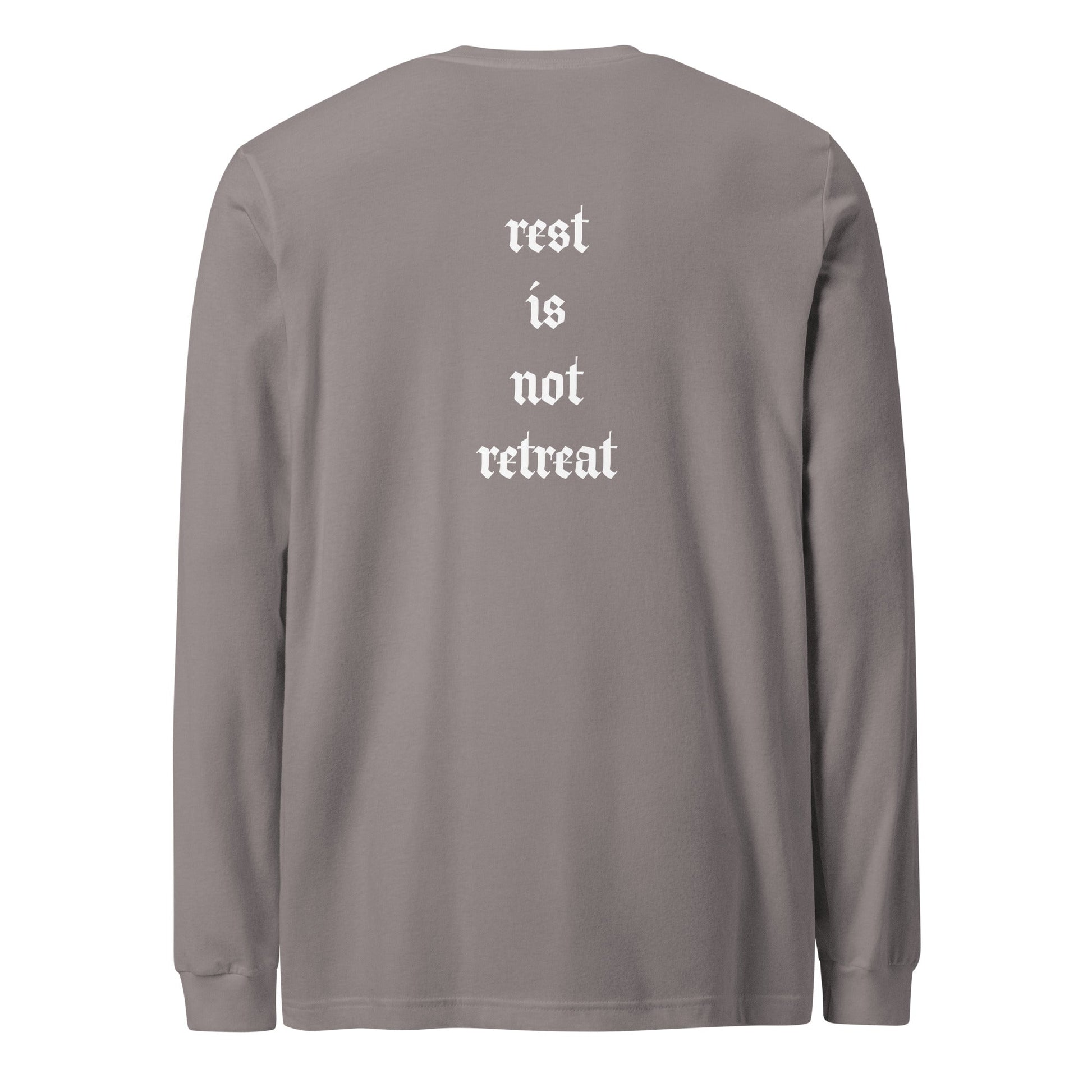 A unisex_rest_tee_longsleeve from Phobea with a heart eye skull logo