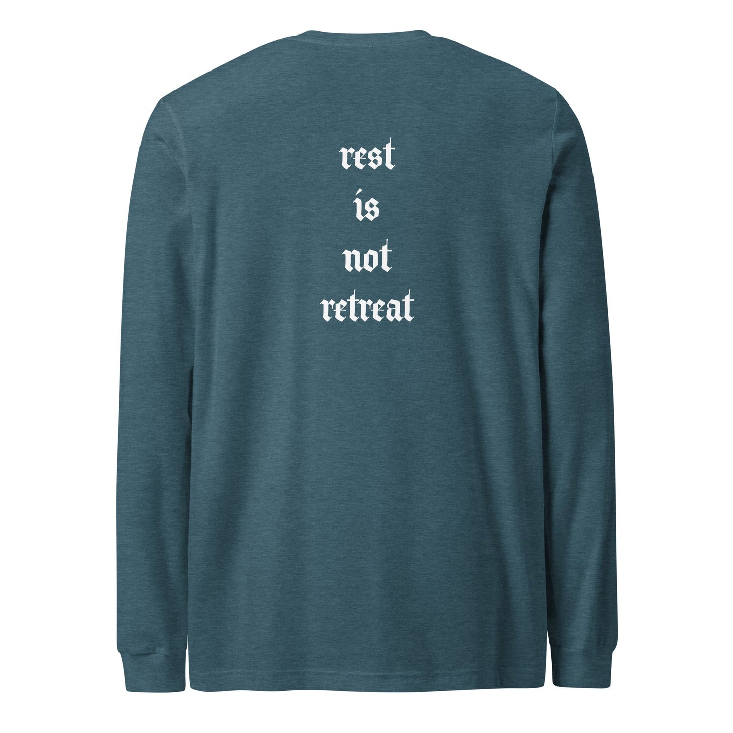 A unisex_rest_tee_longsleeve from Phobea with a heart eye skull logo