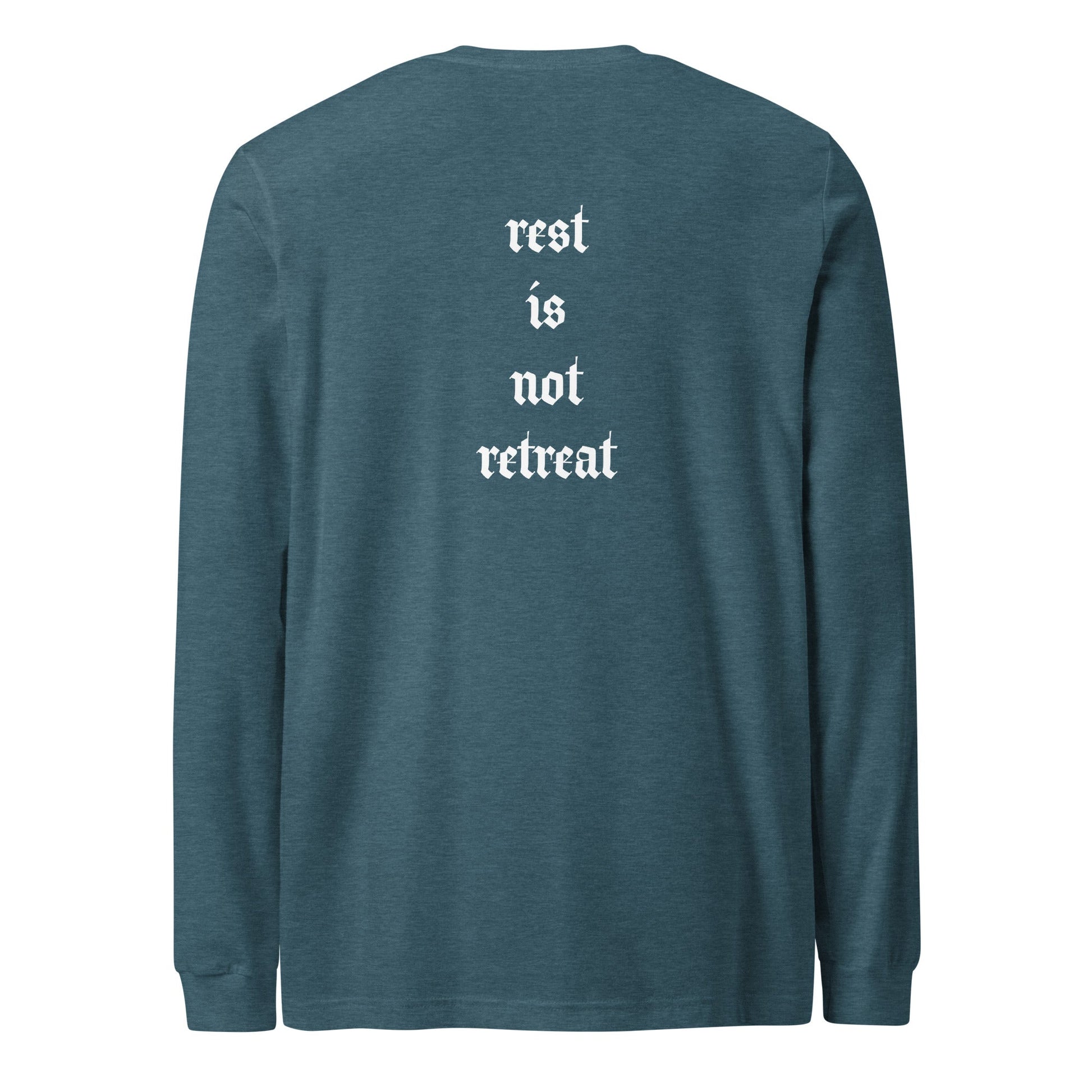 A unisex_rest_tee_longsleeve from Phobea with a heart eye skull logo