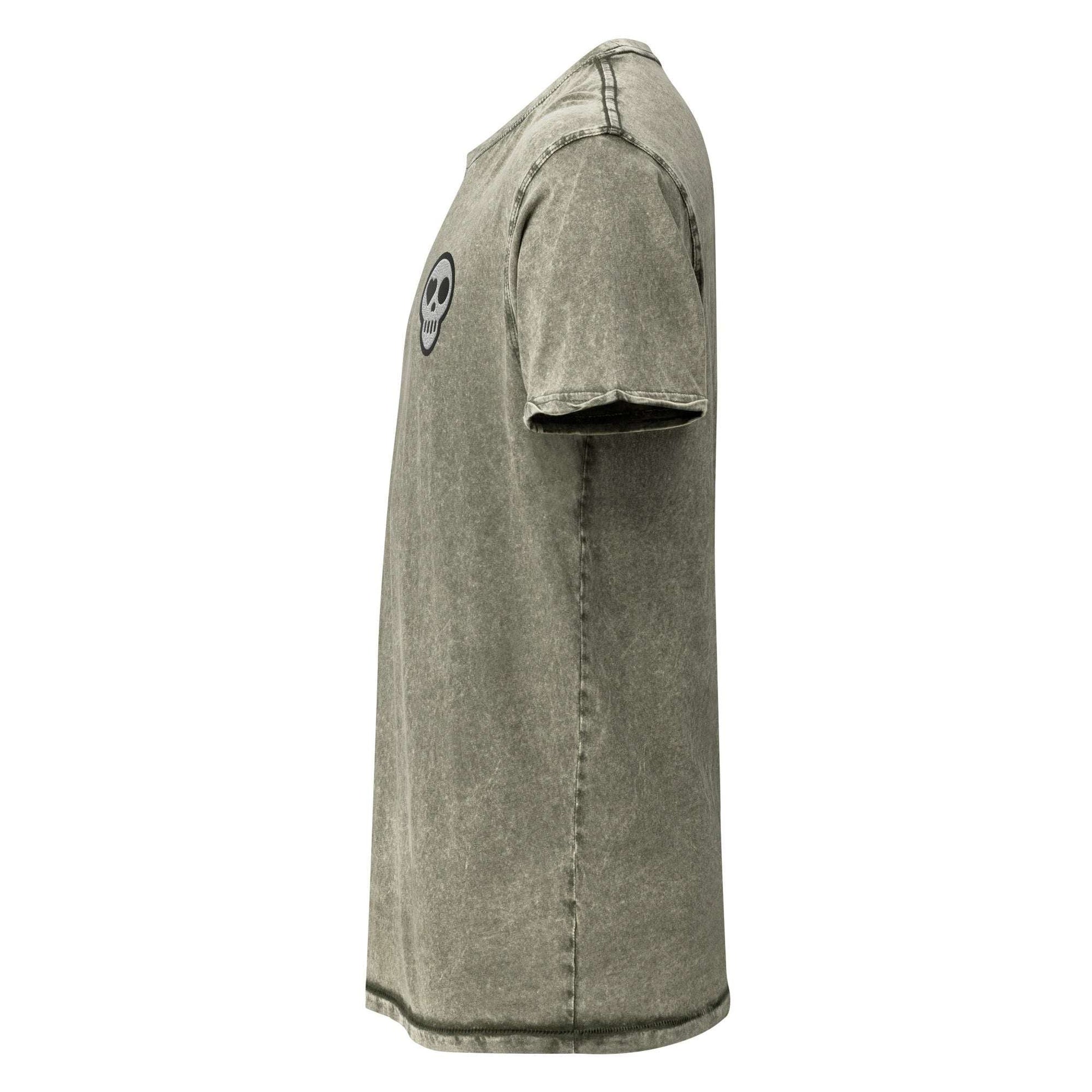 A unisex_Revival Denim from Phobea with a heart eye skull logo