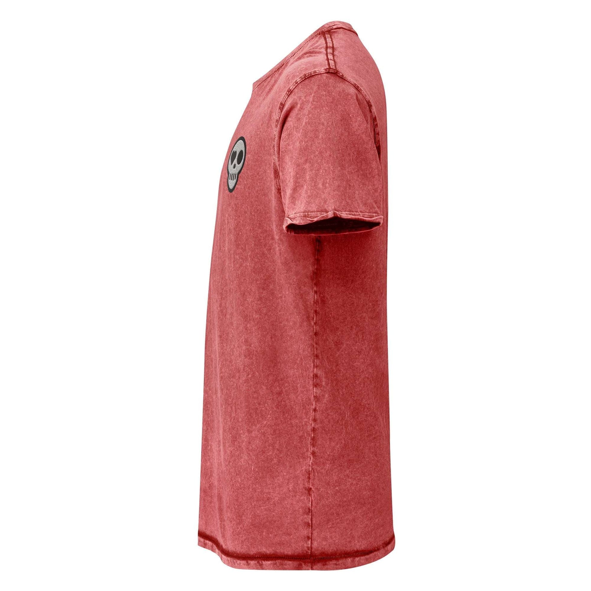 A unisex_Revival Denim from Phobea with a heart eye skull logo