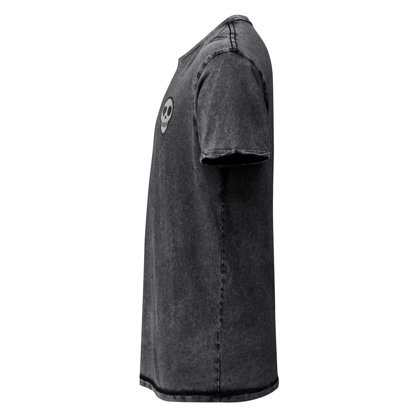 A unisex_Revival Denim from Phobea with a heart eye skull logo