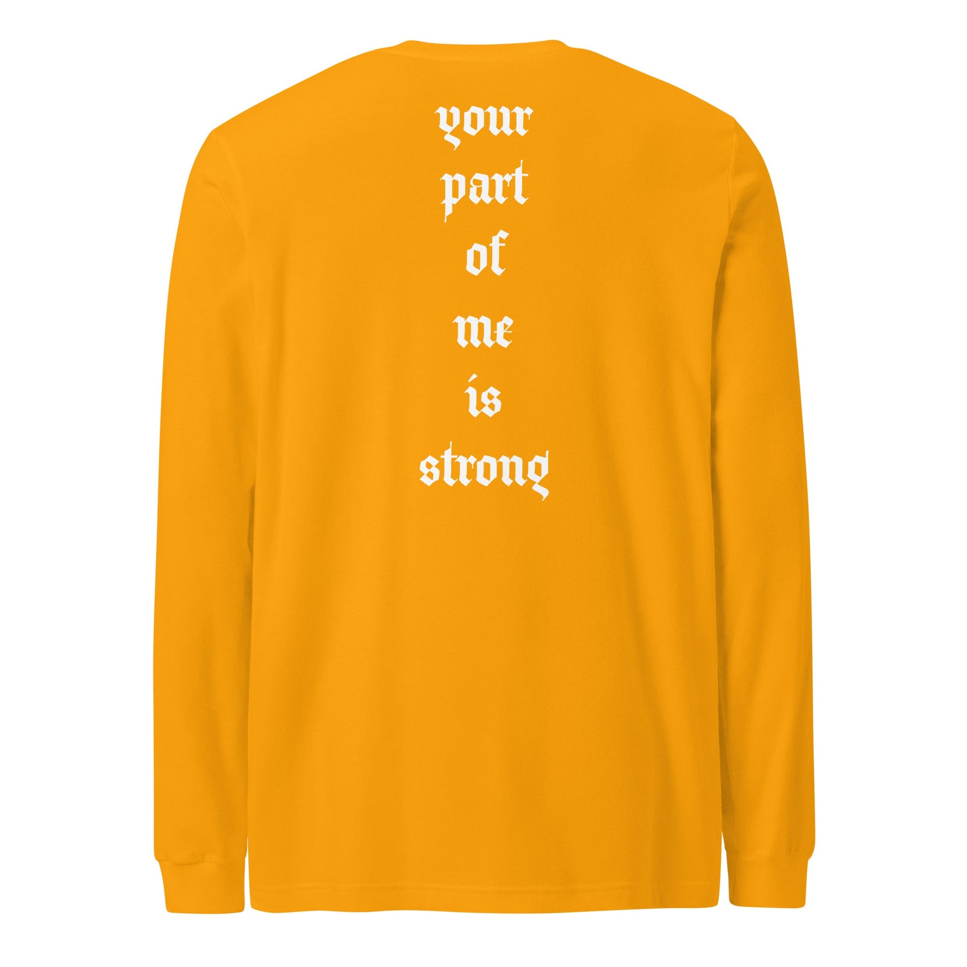 A unisex_strong_tee_longsleeve from Phobea with a heart eye skull logo