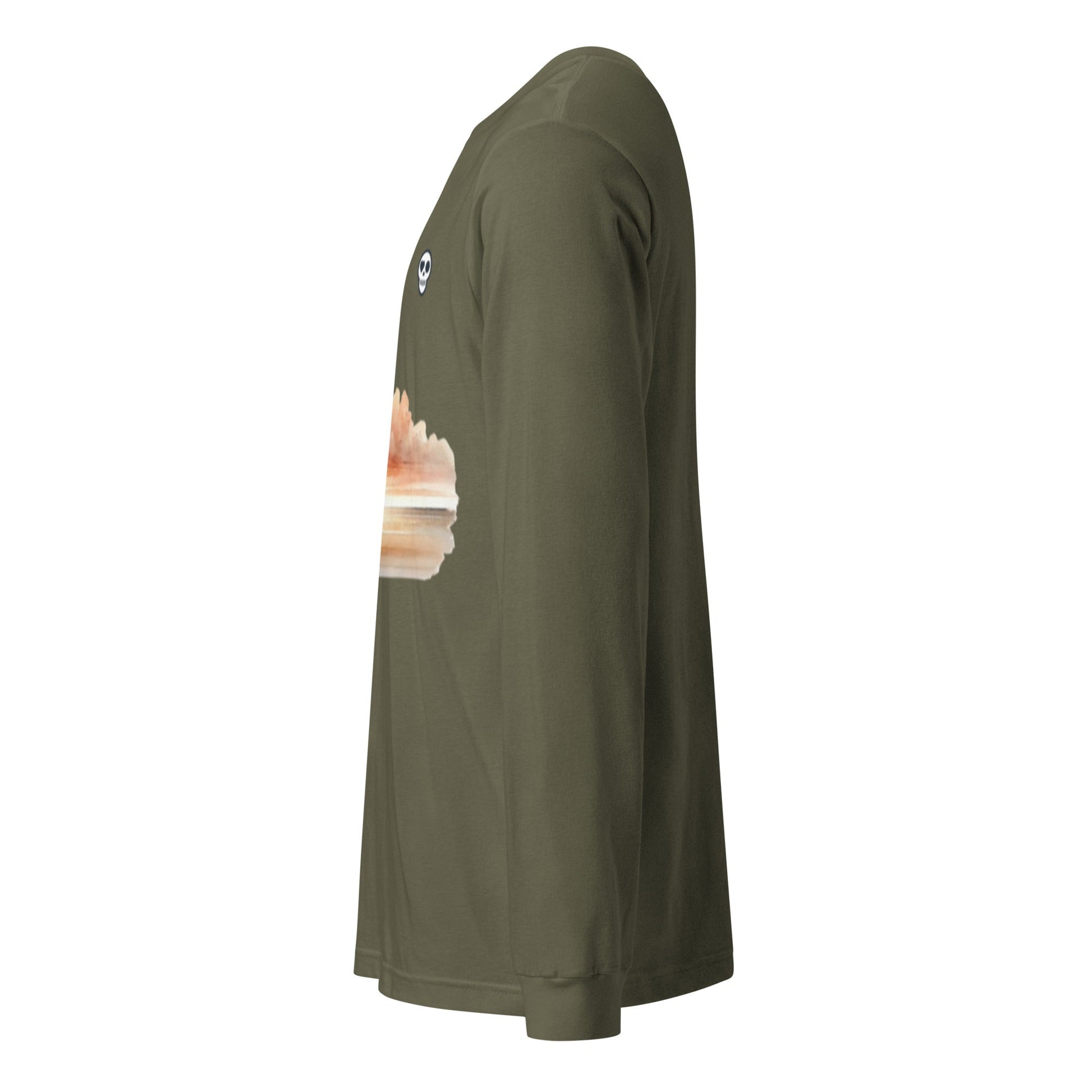 A unisex_wait for this tee_longsleeve from Phobea with a heart eye skull logo