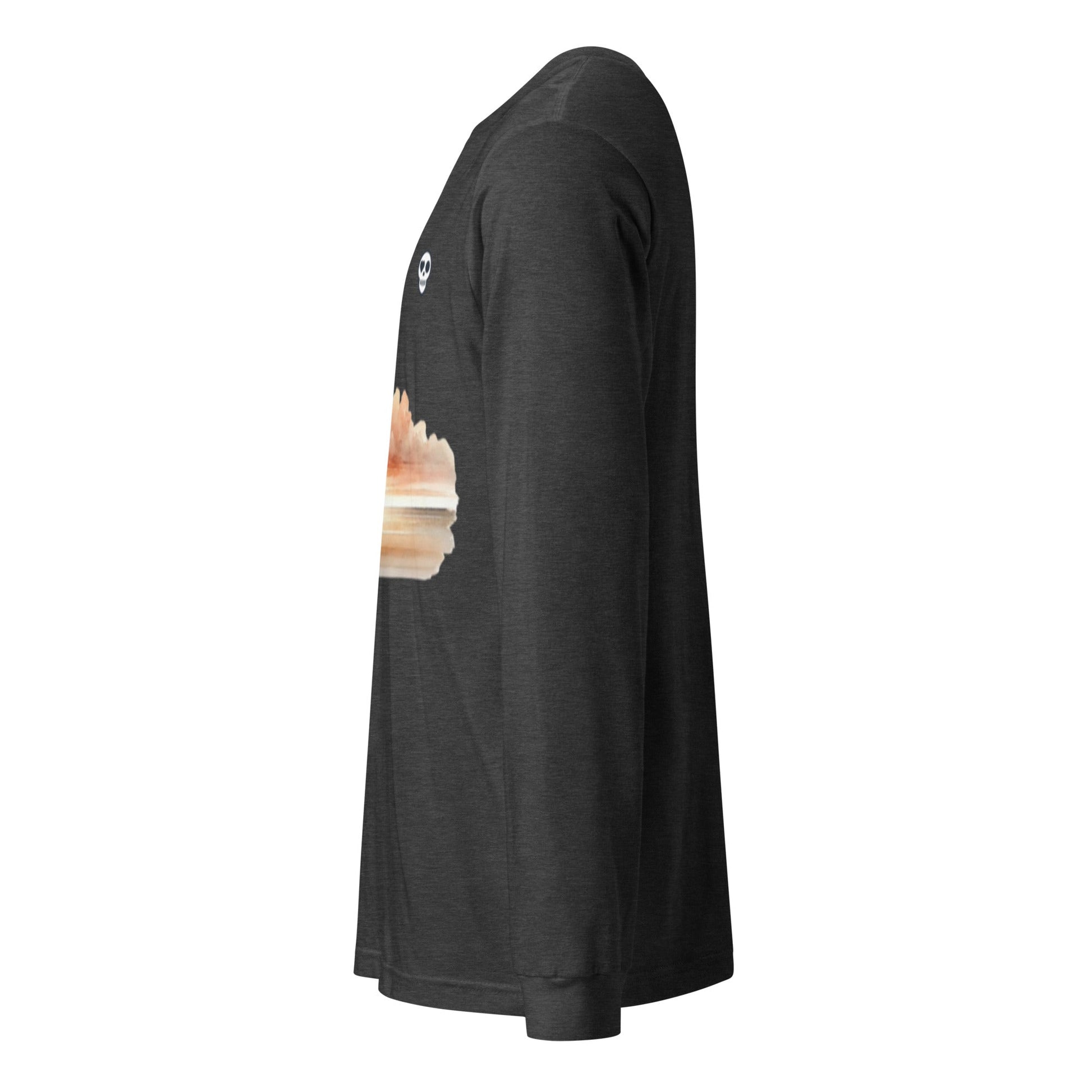 A unisex_wait for this tee_longsleeve from Phobea with a heart eye skull logo