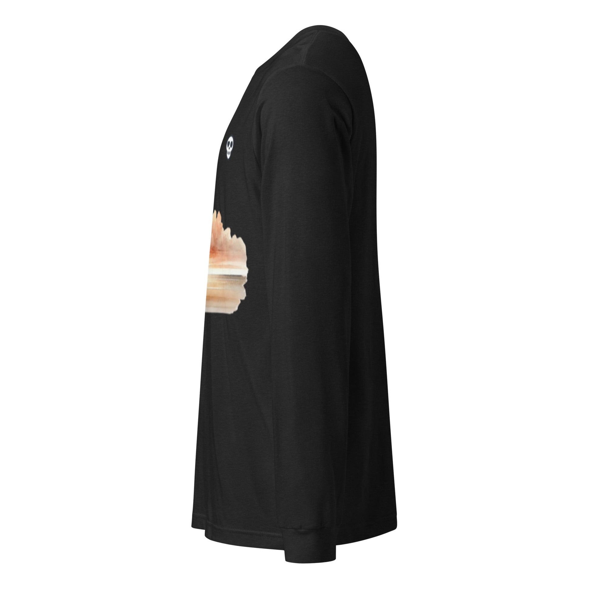 A unisex_wait for this tee_longsleeve from Phobea with a heart eye skull logo