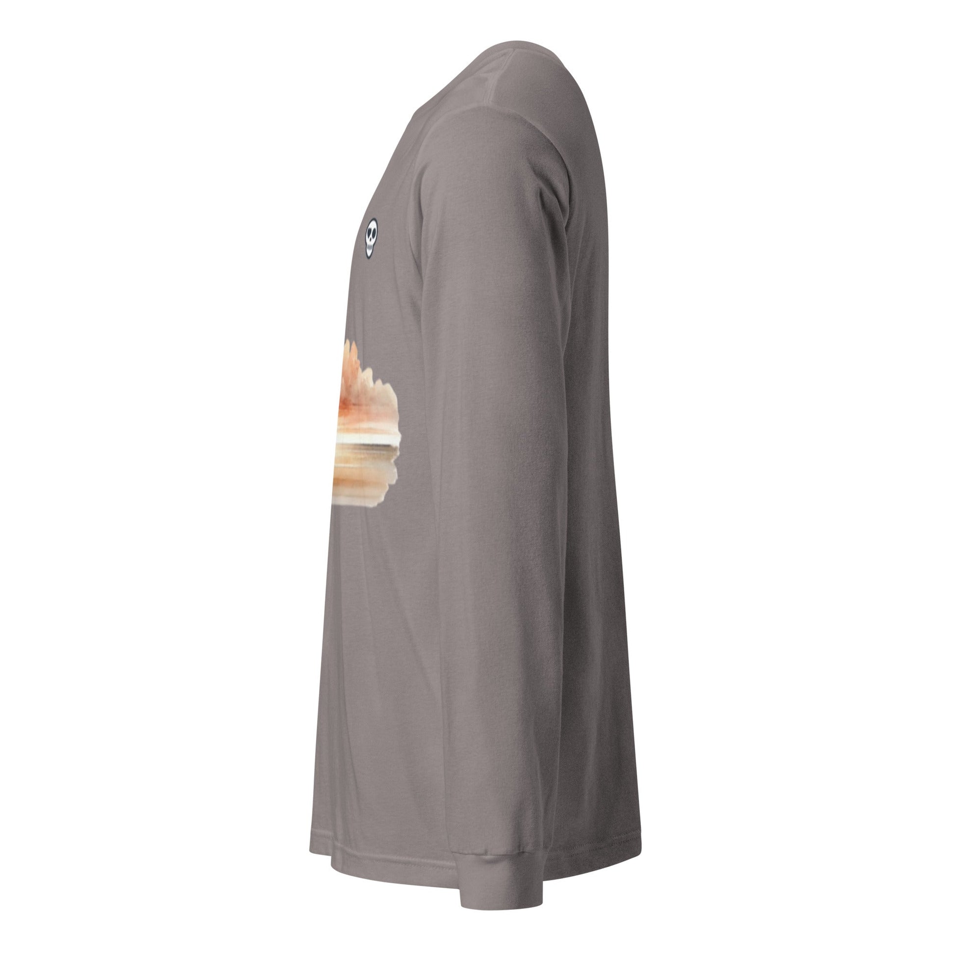 A unisex_wait for this tee_longsleeve from Phobea with a heart eye skull logo