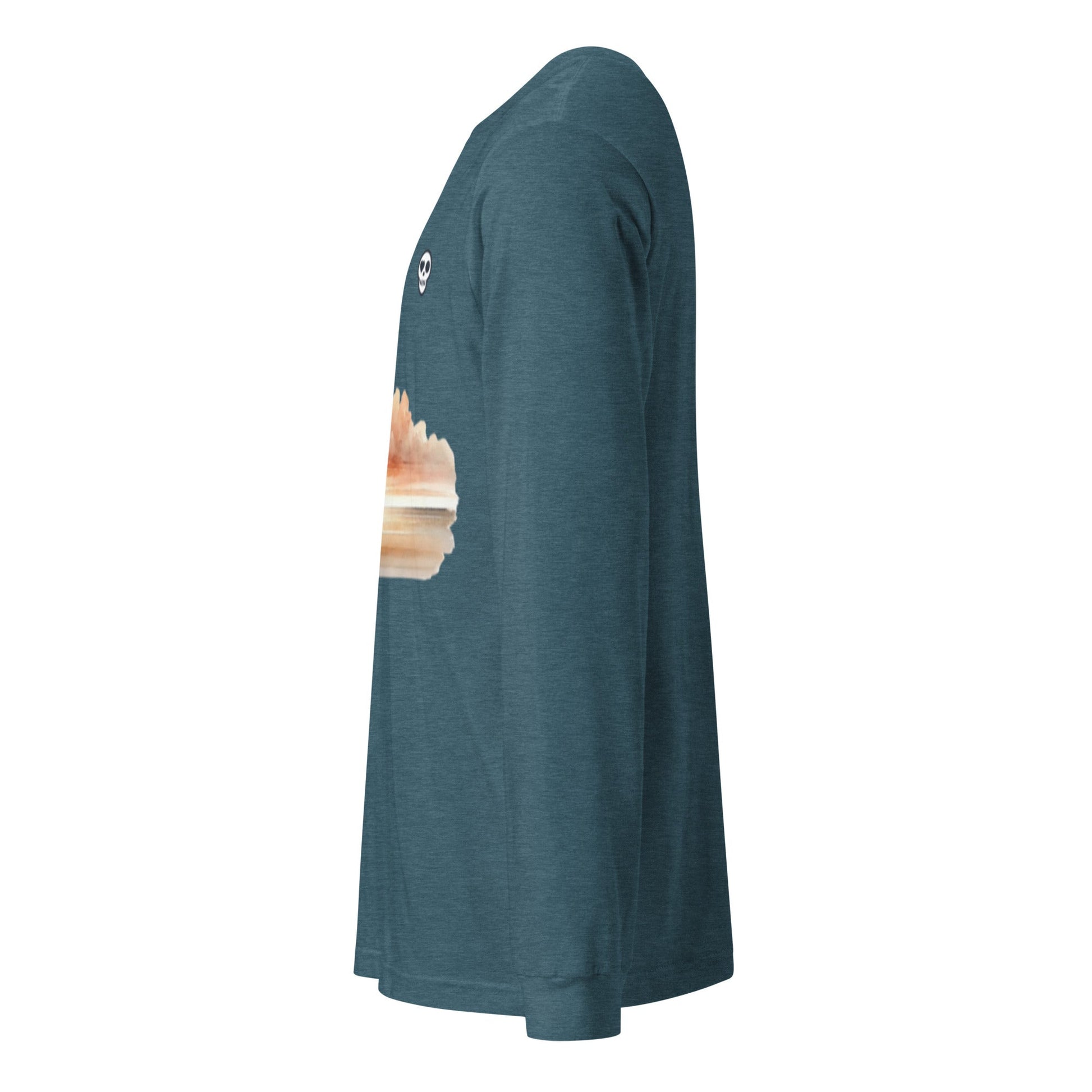 A unisex_wait for this tee_longsleeve from Phobea with a heart eye skull logo