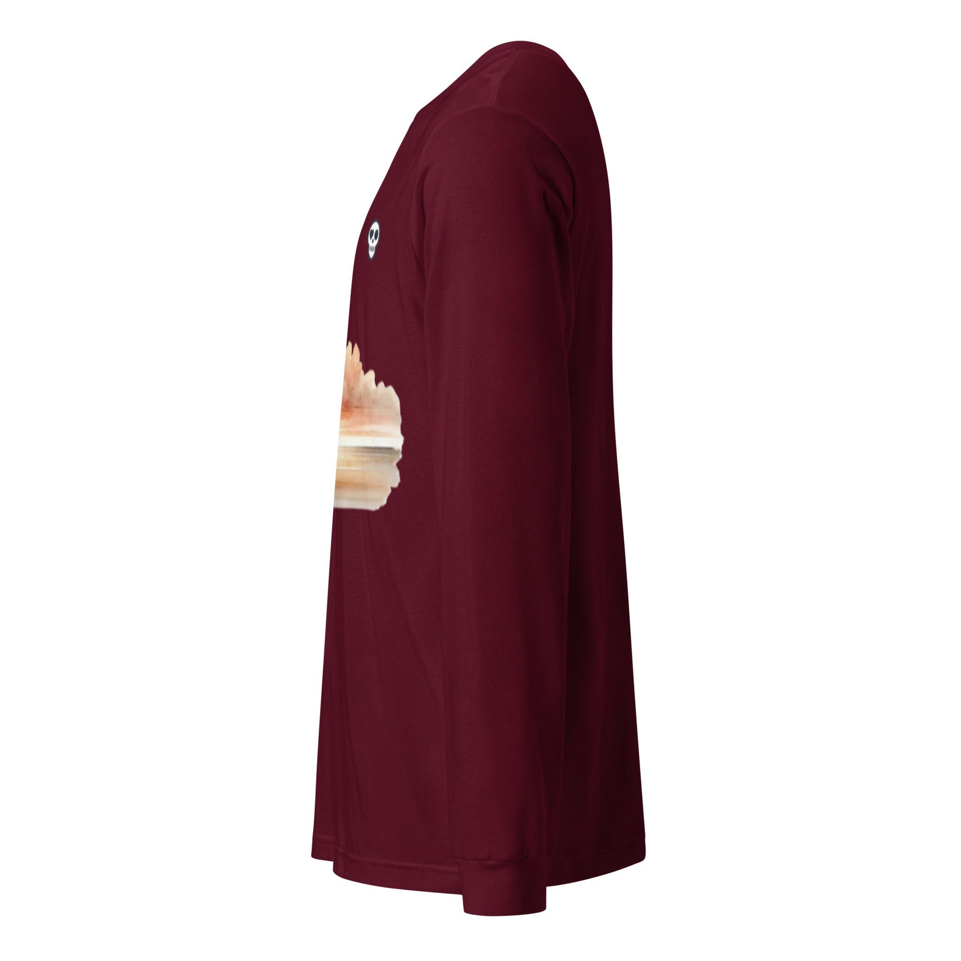 A unisex_wait for this tee_longsleeve from Phobea with a heart eye skull logo