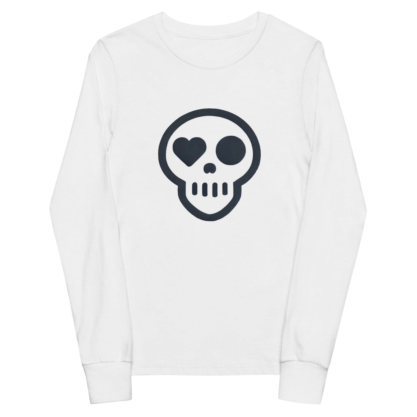 A White / S youth_Foresight Tee from Phobea with a heart eye skull logo