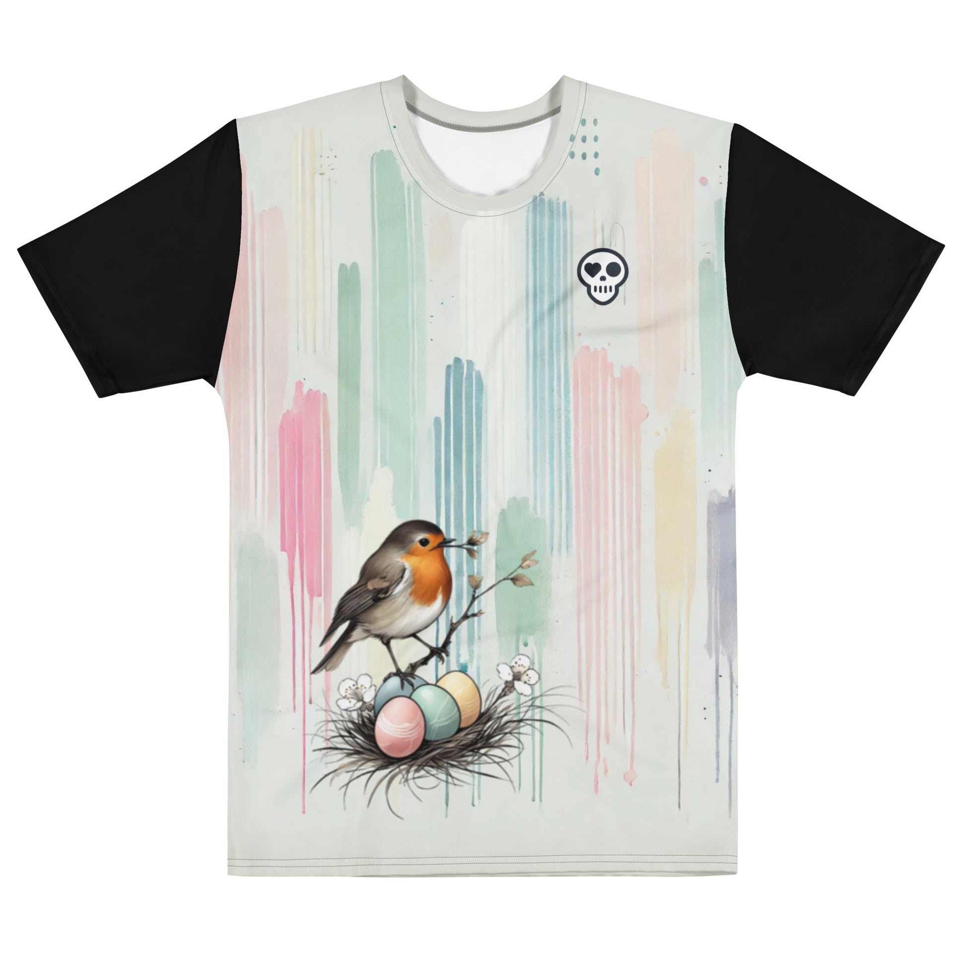 A XS unisex_promise tee from Phobea with a heart eye skull logo