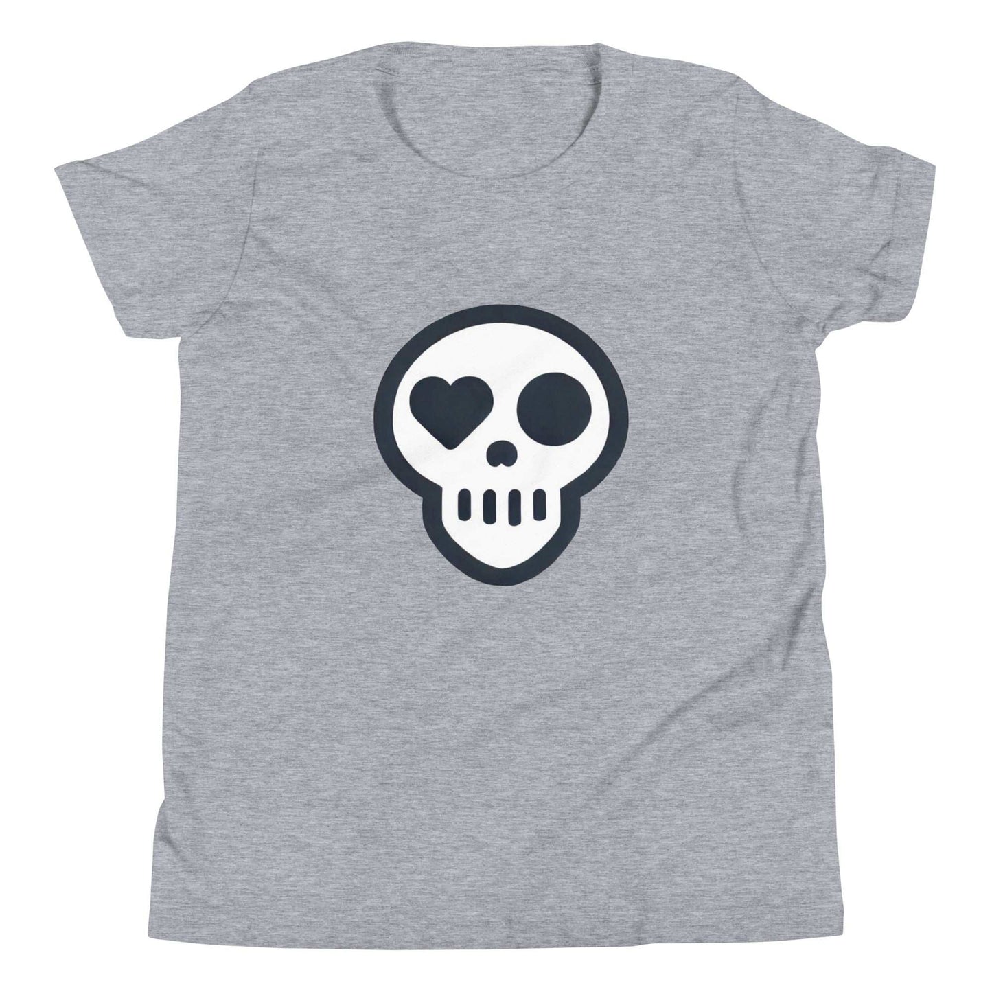 A Athletic Heather / S youth_Awakening Tee from Phobea with a heart eye skull logo