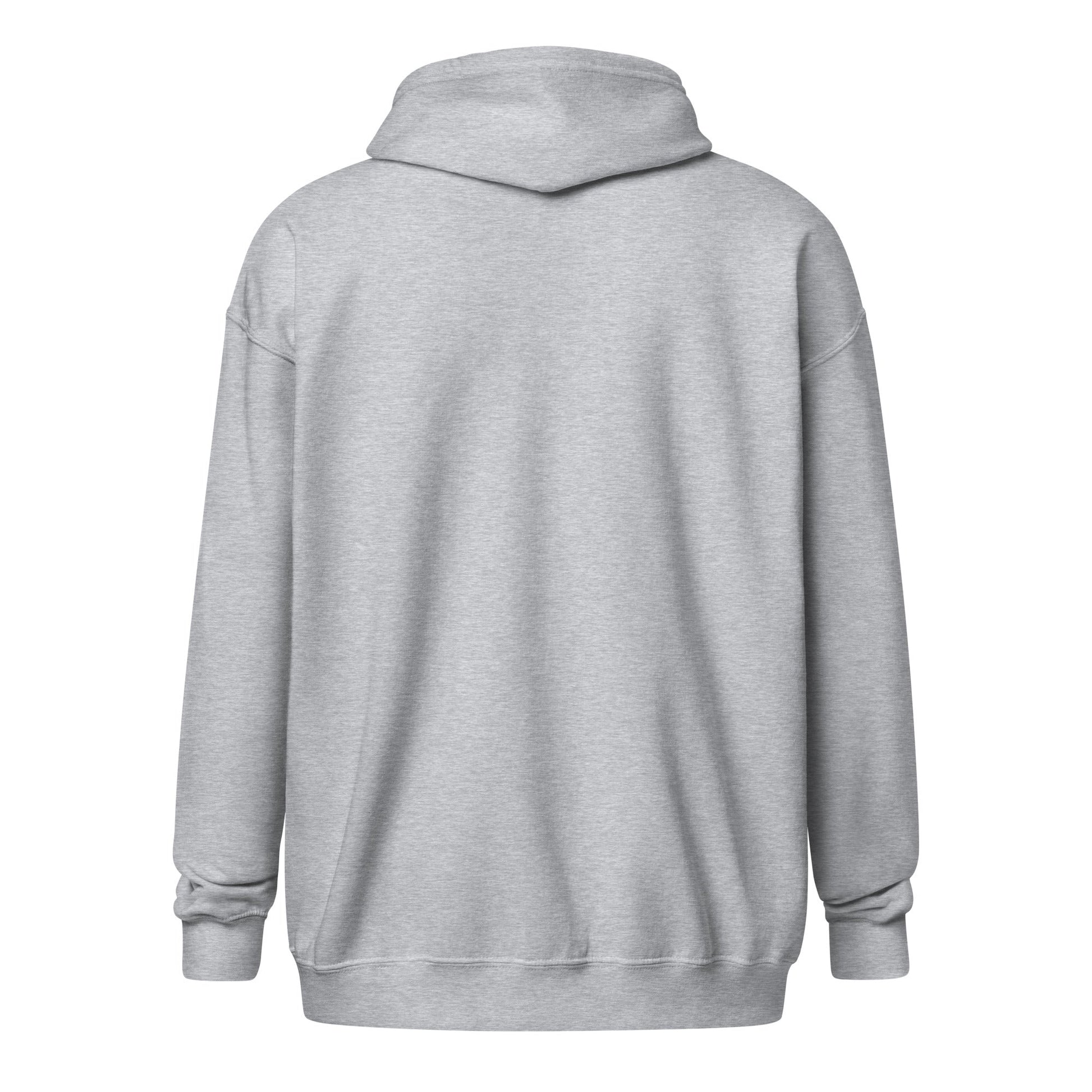 A unisex_phantom zip from Phobea with a heart eye skull logo